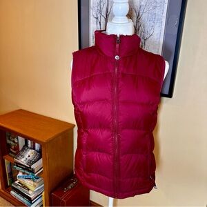 L.L. Bean Burgundy Goose Down Puffer Vest Sz S
